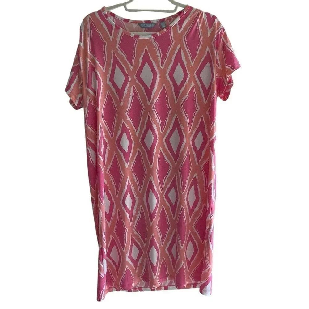 Tori Richard Pink Pullover Summer Dress Women’s Size XL Resort Wear Hawaiian